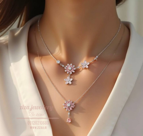 گردنبند دست ساز طلا طرح بابونه